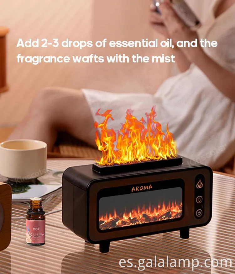 Humidificador de aceite esencial de fuego ultrasónico para el difusor de uso de la oficina en casa